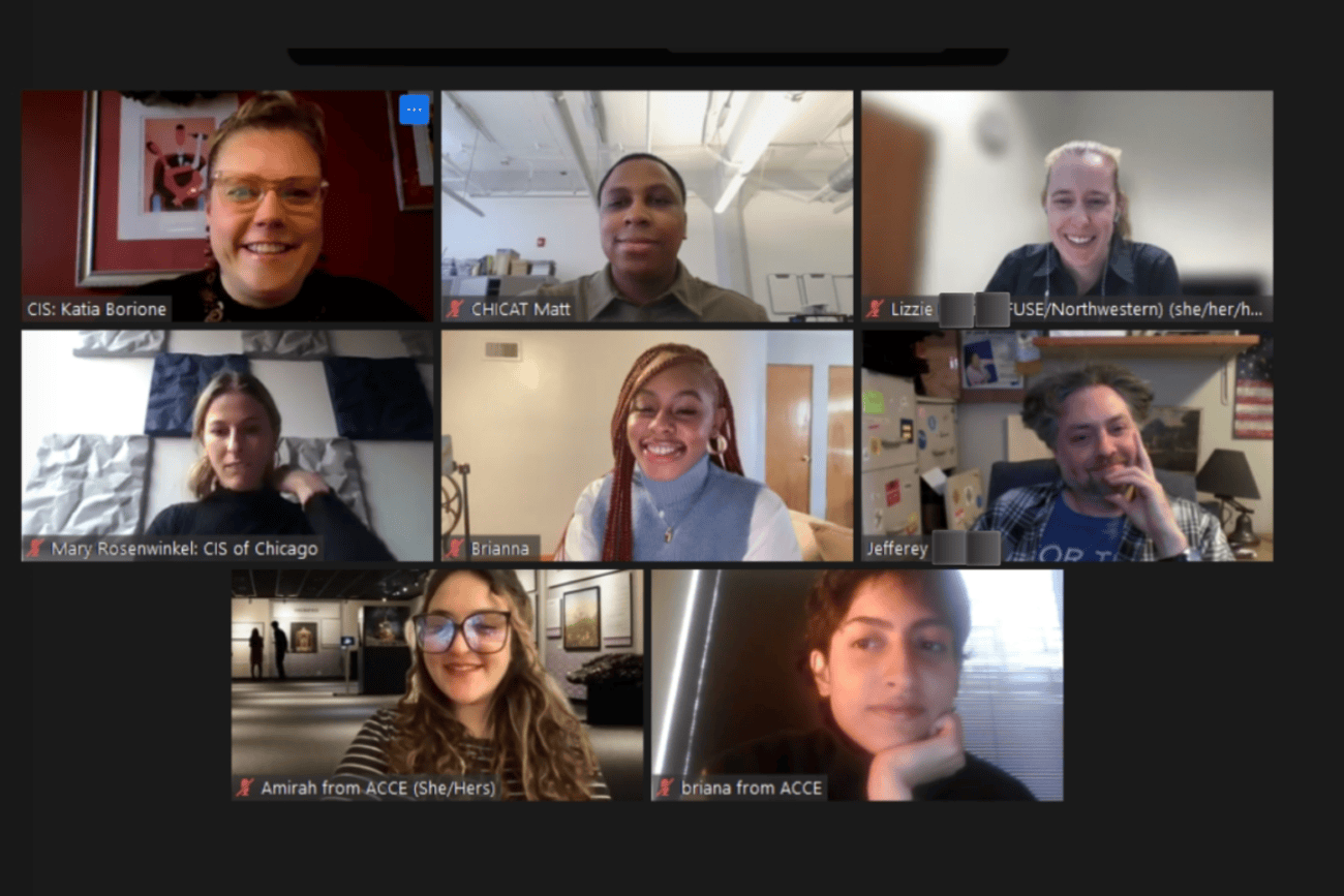 Participants in our December virtual training on art and technology.