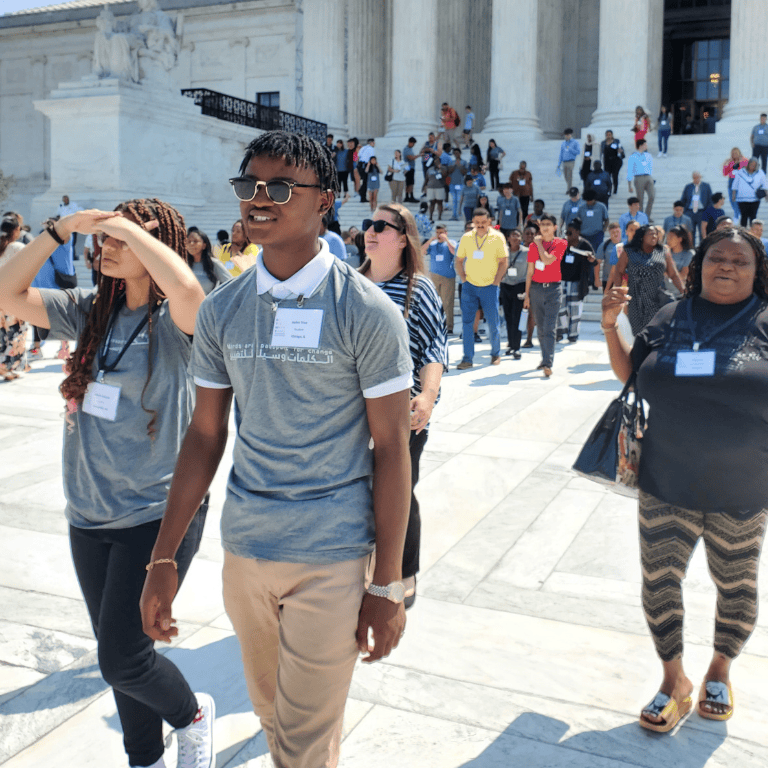 Student leaves Supreme Court