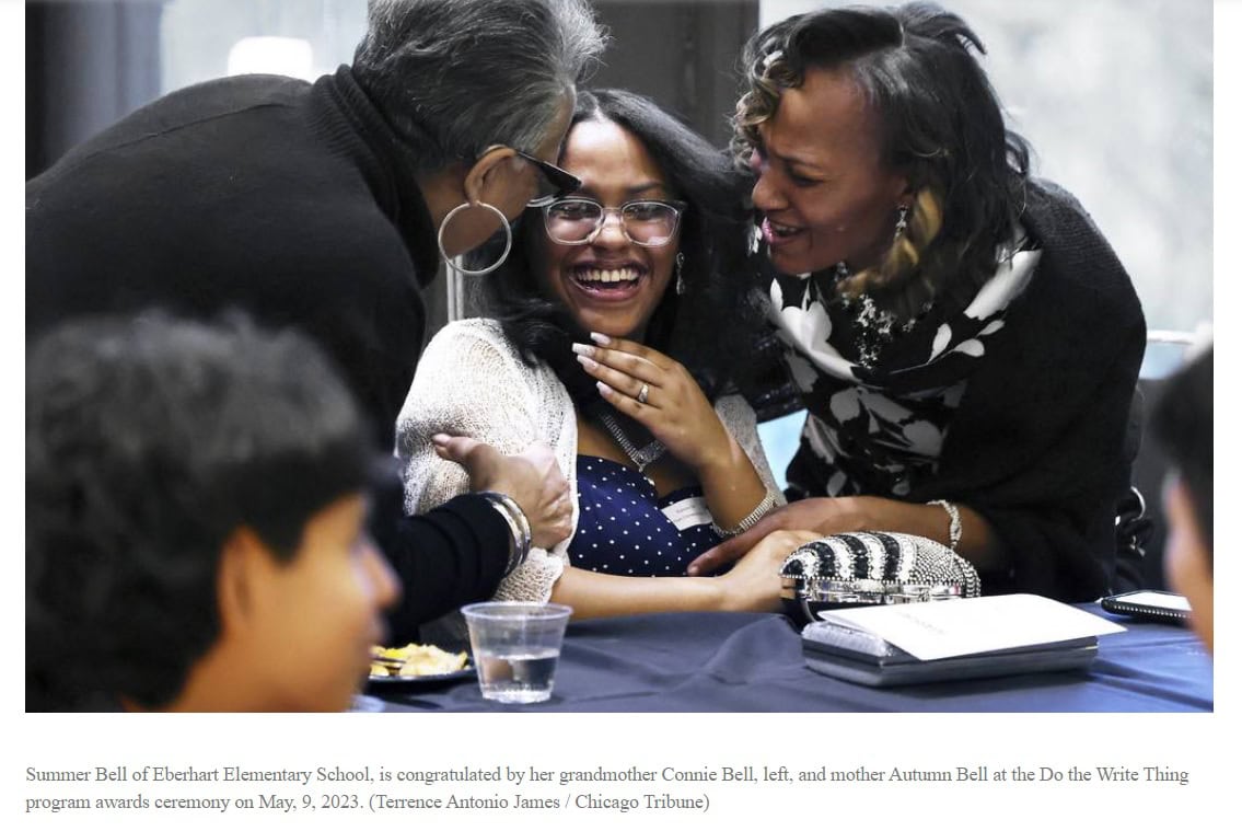 Student reaction at recognition dinner