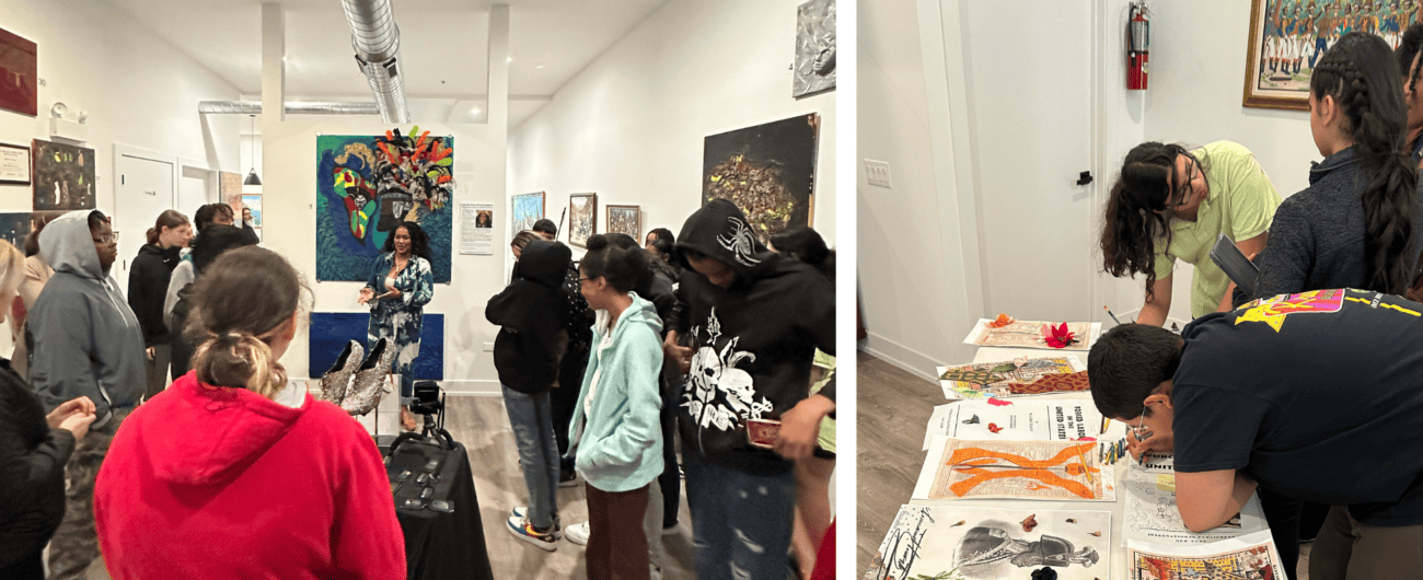 Students visit the Haitian American Museum of Chicago on a field trip