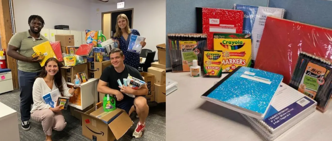 Partnership Team with School Supplies