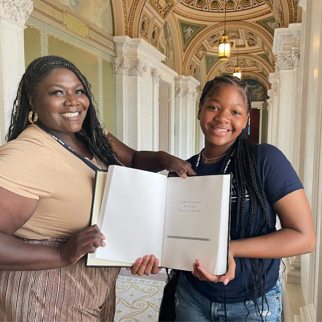 Rylei and Library of Congress Book