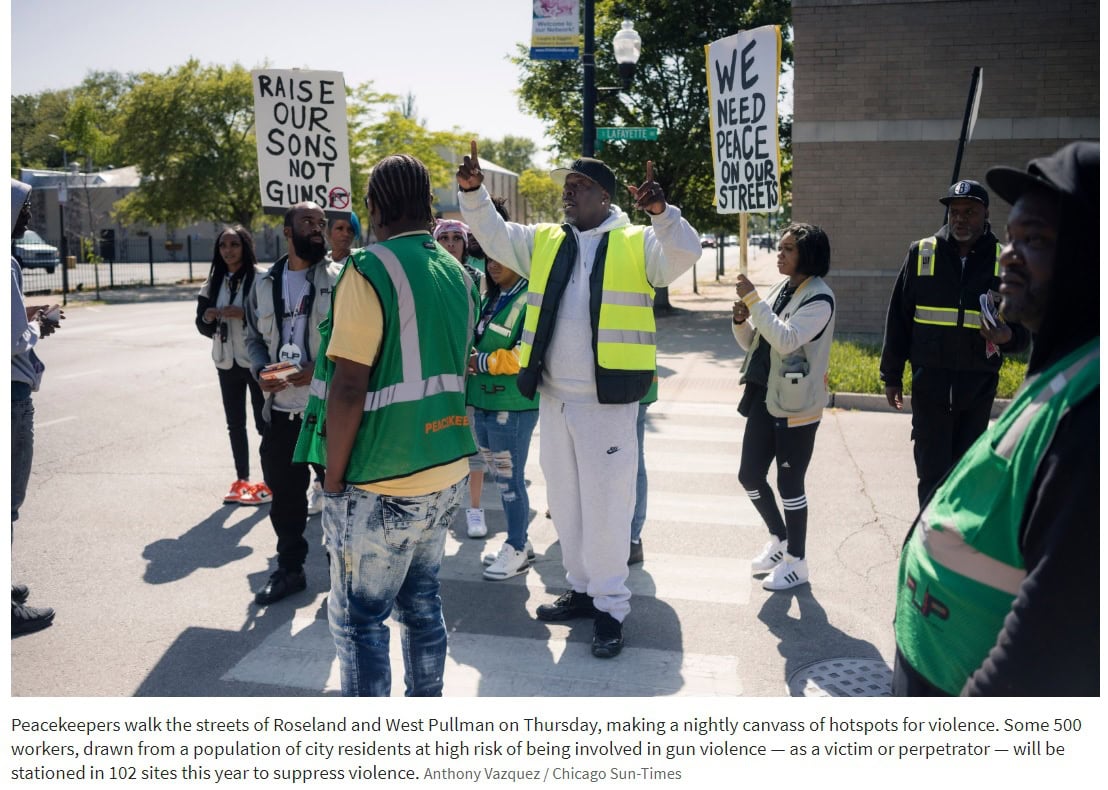 Peacekeepers march in protest of city violence